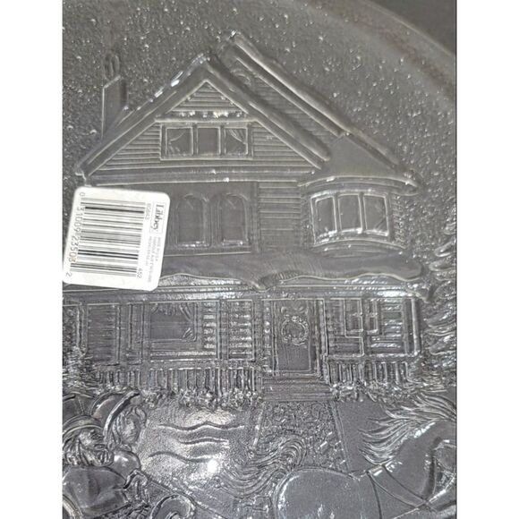 New Libby Christmas Etched Glass Serving Tray - Picture 3 of 4